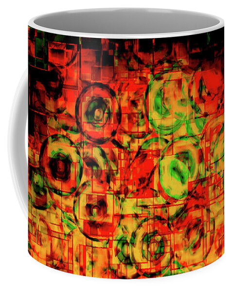 Abstract Coffee Mug featuring the digital art Bubbling darkness by Silvia Ganora