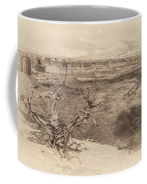 Buck Coffee Mug featuring the photograph Buck Canyon in Winter - Antique by Kenneth Everett