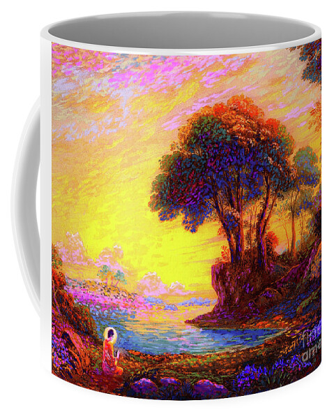 Meditation Coffee Mug featuring the painting Buddha Bliss by Jane Small