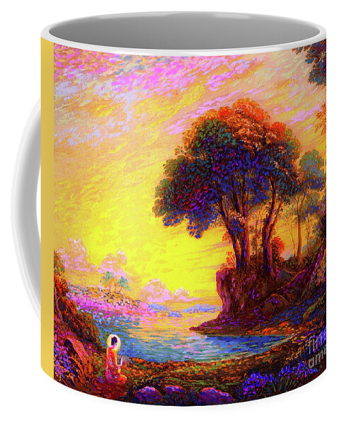 Meditation Coffee Mug featuring the painting Buddha Bliss by Jane Small