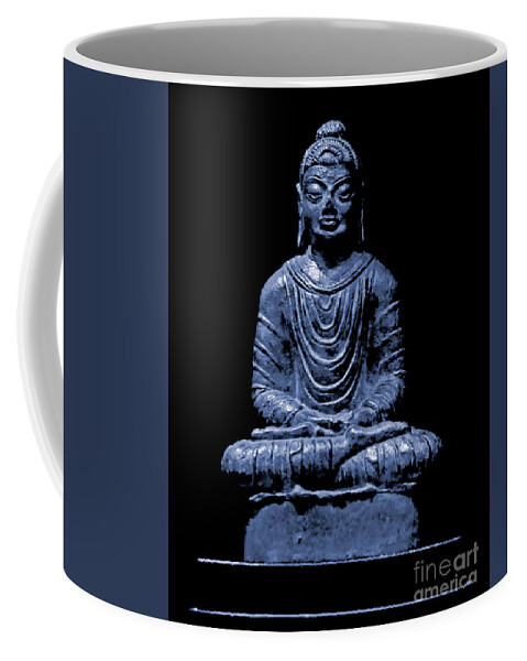 Buddha Coffee Mug featuring the photograph Buddha Blue by Marisol VB
