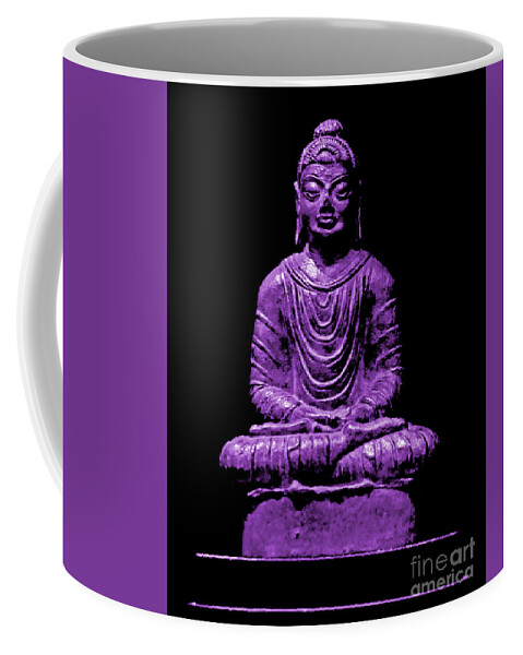 Buddha Coffee Mug featuring the photograph Buddha Purple by Marisol VB