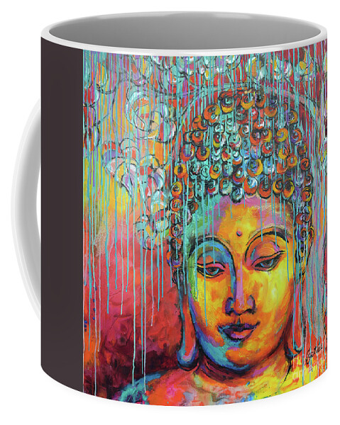  Coffee Mug featuring the painting Buddha's Enlightenment by Jyotika Shroff