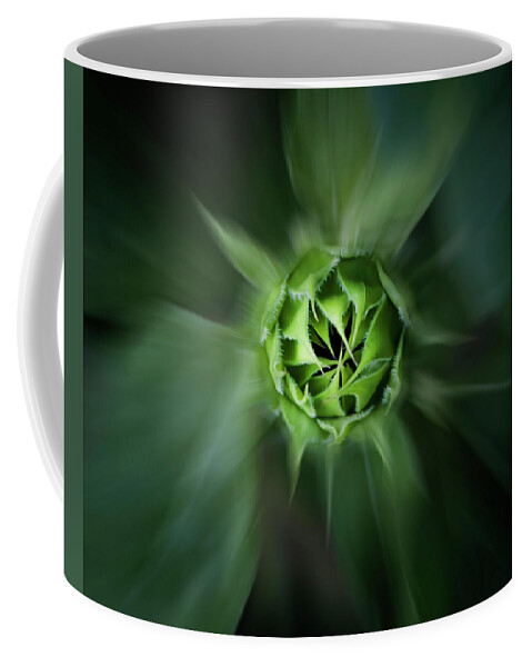 Sunflower Coffee Mug featuring the photograph Budding Beauty by Louise Reeves