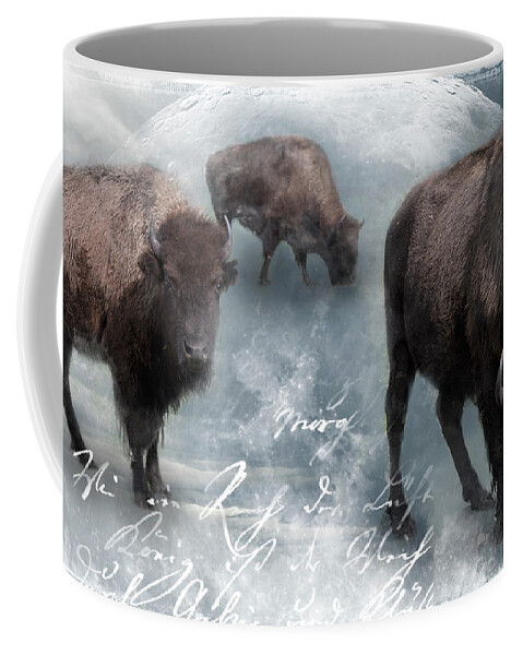 Background Coffee Mug featuring the photograph Buffalo White Moon by Evie Carrier