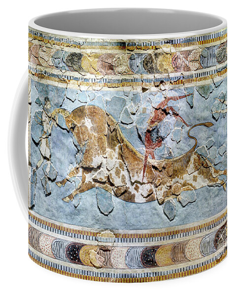 Minoan Bull Leaping Fresco Coffee Mug featuring the photograph Bull Leaping Fresco by Weston Westmoreland