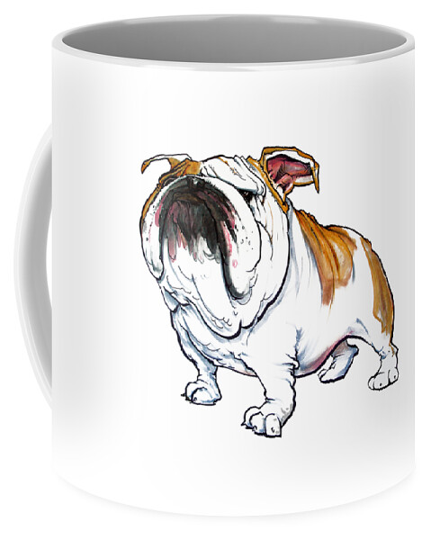 Bulldog Coffee Mug featuring the drawing Bulldog Caricature by John LaFree