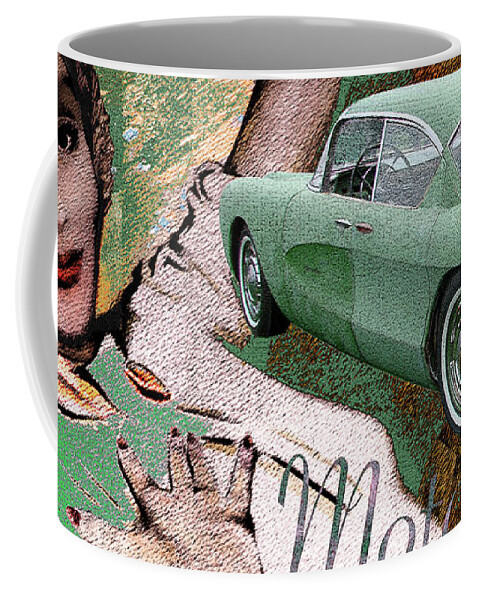 Patina Turner Coffee Mug featuring the digital art Patina Turner / Green Goddess by David Squibb