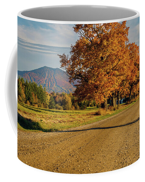 Landscape Coffee Mug featuring the photograph Burke Mountain From Sugarhouse Road During Fall Foliage Season by John Rowe
