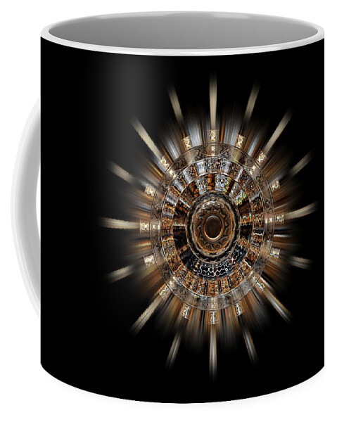 Star Coffee Mug featuring the digital art Burlwood Ships Wheel Zoom Star by David Manlove