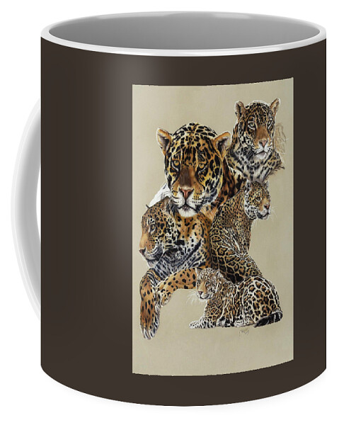 Jaguar Coffee Mug featuring the drawing Burn by Barbara Keith