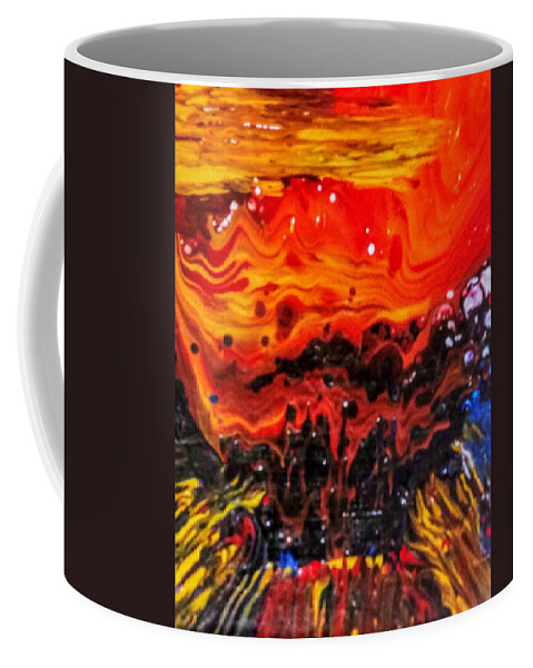 Burn Coffee Mug featuring the painting Burning Flame by Anna Adams