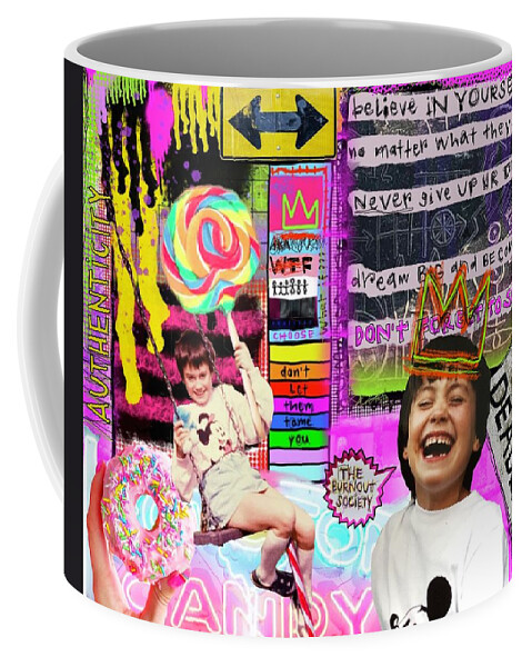 Collage Coffee Mug featuring the digital art Burnout Society by Tanja Leuenberger