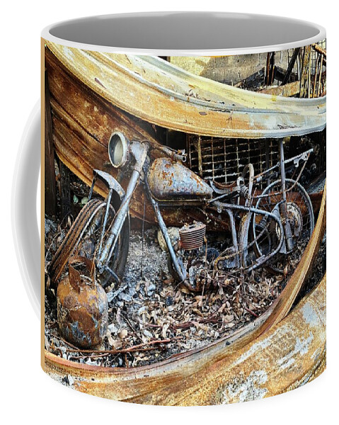 Motorbike Coffee Mug featuring the photograph Burnt BSA Bantam Motorbike by Steven Ralser