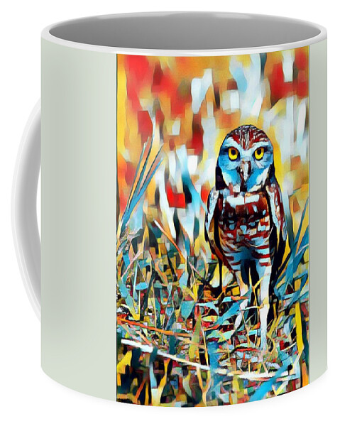 Owl Coffee Mug featuring the photograph Burrowing by Alison Belsan Horton