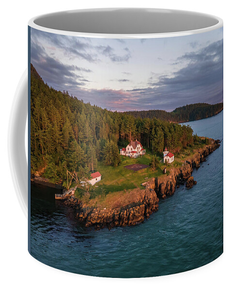 Lighthouse Coffee Mug featuring the photograph Burrows Island Sunset 2 by Michael Rauwolf