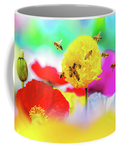 Busy Bees Coffee Mug featuring the photograph Busy Bees by Az Jackson