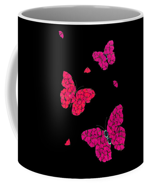  Coffee Mug featuring the digital art butterflies in Flight Pink by Scott Fulton