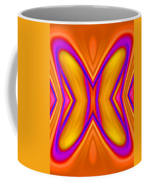 Abstract Art Coffee Mug featuring the digital art Butterfly Abstract Mango by Ronald Mills
