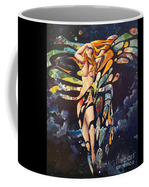 Butterfly Coffee Mug featuring the painting Butterfly Dreamer by Merana Cadorette