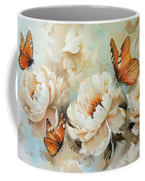 Butterfly Coffee Mug featuring the painting Butterfly Enlightenment by Tina LeCour