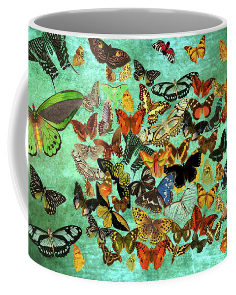 Butterfly Coffee Mug featuring the mixed media Butterfly Migration by Lorena Cassady