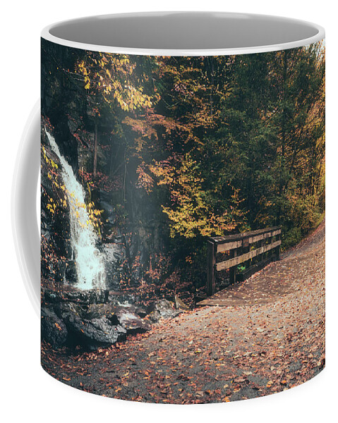 Waterfall Coffee Mug featuring the photograph Buttermilk Falls and DL Trail in Autumn by Jason Fink