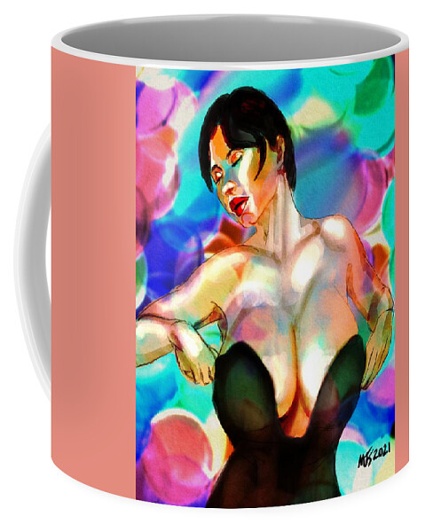 Portrait Coffee Mug featuring the digital art Buxom by Michael Kallstrom