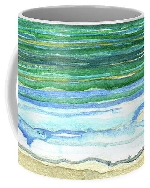 Ocean Coffee Mug featuring the painting By the Ocean by Michele Fritz