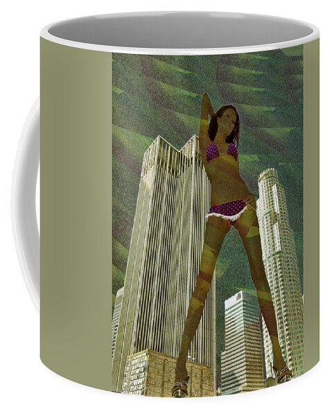Oifii Coffee Mug featuring the digital art Bythe Towers Wild Night Sky by Stephane Poirier
