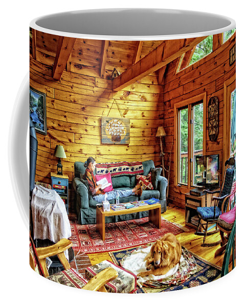 Cabin Coffee Mug featuring the photograph Cabin at the Lake by Russel Considine
