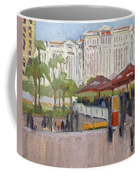 Caesar's Palace Coffee Mug featuring the painting Caesar's Palace - Las Vegas, Nevada by Paul Strahm