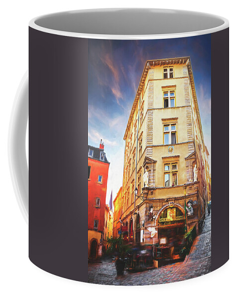 Lyon Coffee Mug featuring the photograph Cafe du Soleil Lyon France by Carol Japp