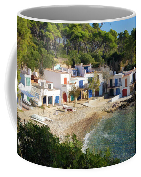 Coastal Path Coffee Mug featuring the photograph Cala S'Alguer, picturesque fishing village, Palamos, Costa Brava by Jordi Carrio Jamila