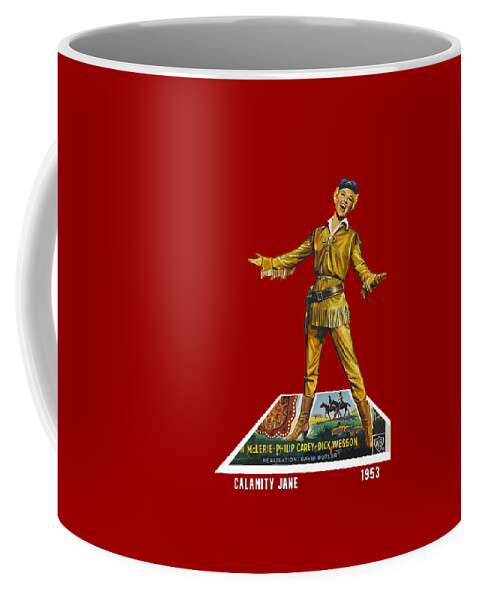 Doris Day Coffee Mug featuring the mixed media ''Calamity Jane'', 1953 - 3d movie poster by Movie World Posters