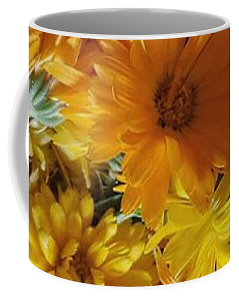 Orange Coffee Mug featuring the photograph Calendula Blossom Sunrise by Vicki Noble