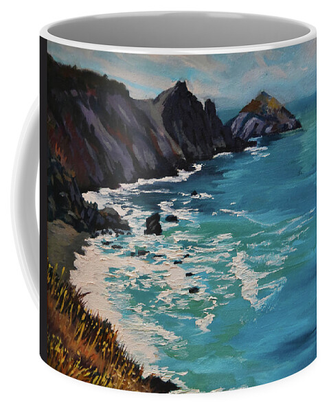 Pacific Coffee Mug featuring the painting California Coast by Alice Leggett