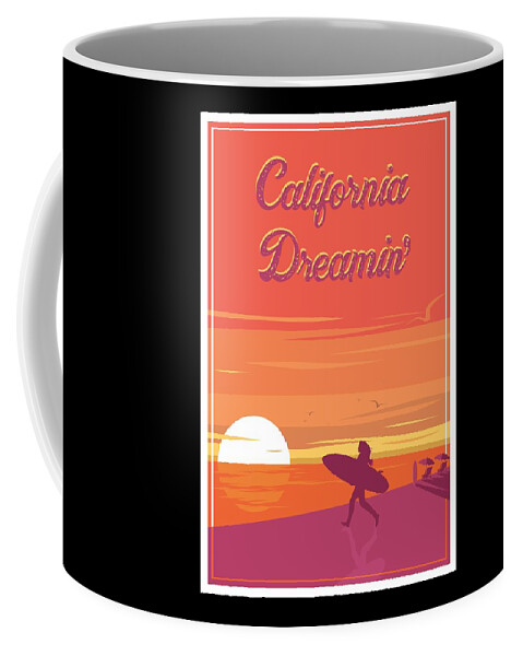 Summer Coffee Mug featuring the digital art California Dreamin - Sunset Nights by Iby Villalobos