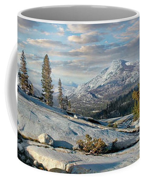 California Coffee Mug featuring the photograph California Mountains Tioga Pass Rocky Paradise panorama by Dan Carmichael