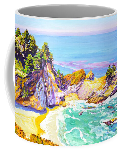 Ocean Coffee Mug featuring the painting California. Ocean. Beach. by Iryna Kastsova