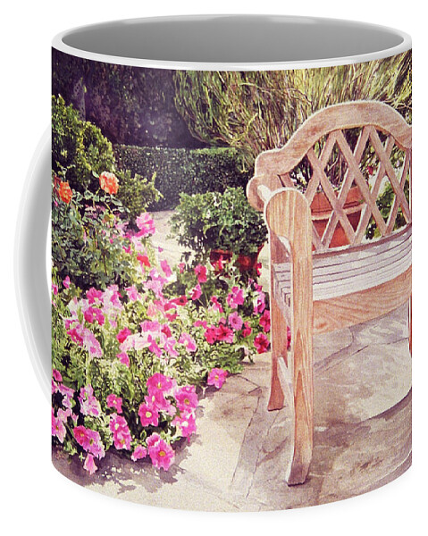 Garden Chair Coffee Mug featuring the painting California Sunchair by David Lloyd Glover