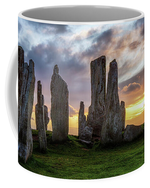 Harris And Lewis Coffee Mug featuring the photograph Callanish Stones Sunset - Isle of Lewis by Grant Glendinning