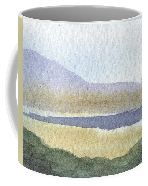 Calm Coffee Mug featuring the painting Calm Dreamy Landscape Peaceful Lake Shore Quiet Meditative Nature I by Irina Sztukowski
