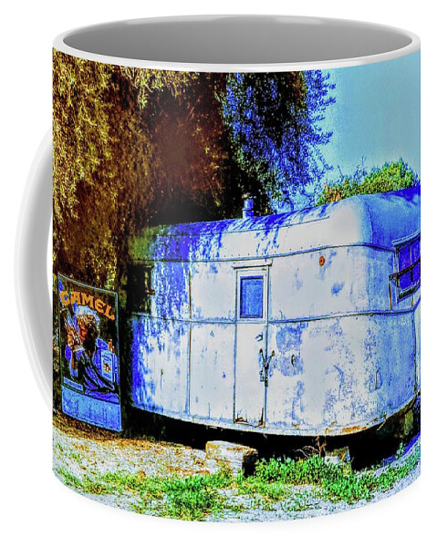 Old Trailer Coffee Mug featuring the photograph Camel Trailer by Meghan Gallagher