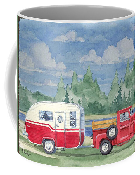 Watercolor Coffee Mug featuring the painting Campground Pass by Paul Brent