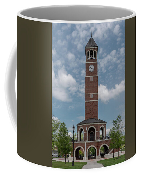 C Coffee Mug featuring the photograph Campus Clock Tower, Lee University by Marcy Wielfaert