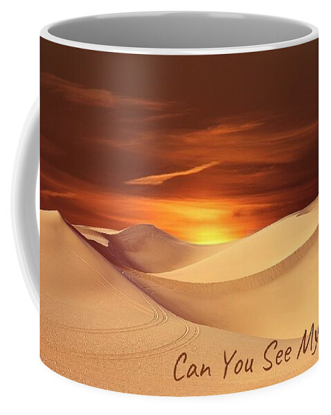 Sand Coffee Mug featuring the photograph Can You See My Tracks? by Nancy Ayanna Wyatt