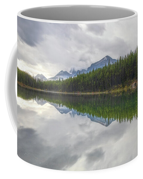 Canadian Rockies Reflection Lake Coffee Mug featuring the photograph Canadian Rockies Reflection Lake by Dan Sproul