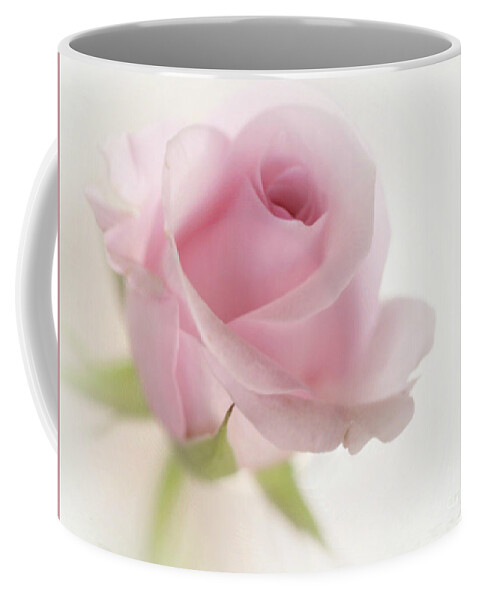 Pink Rose Coffee Mug featuring the mixed media Candy Floss by Morag Bates