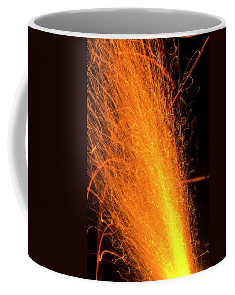 Black Coffee Mug featuring the photograph Cannon Fuse Burning Brightly by Charles Floyd
